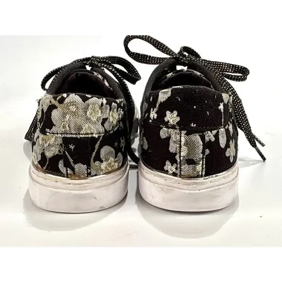 Guess Goodone5 Floral Shoes Size 9 Black Tennis Shoe Bloomcore Coquette Sneakers - Picture 9 of 11